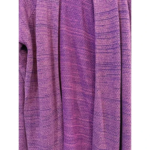 Lilly Pulitzer Tova Cardigan Sz L – Purple Berry Metallic Open Front Tassel Hem - Picture 6 of 7